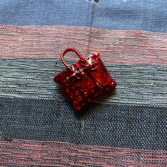 Ruby red purse brooch - Picture 3 of 7